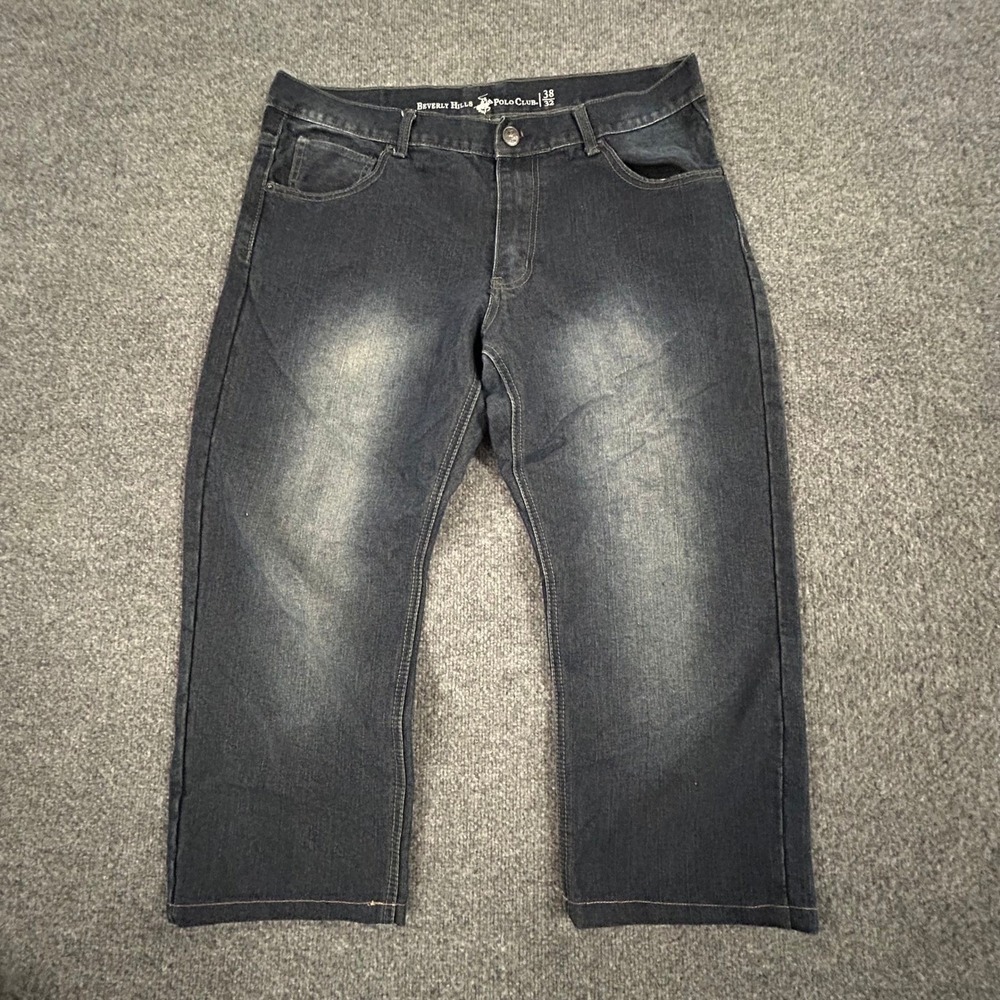 Beverly Hills Polo Club Jeans Mens Size 38x32 Dark Wash Straight Leg Denim Pants